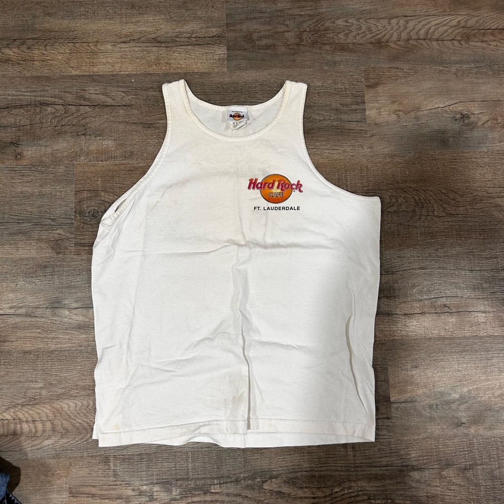 80s vintage Hard Rock Cafe White Tank Top